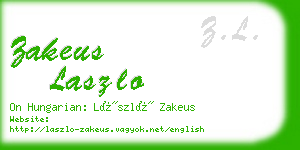 zakeus laszlo business card